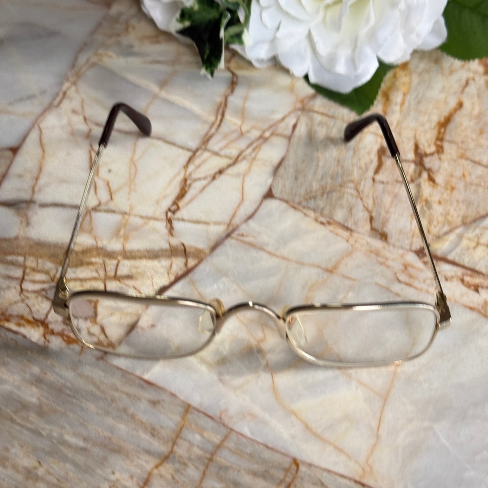 OptiVision Reading Glasses 2.00‎ Gold Tone Half Rim Reading Glasses Taiwan